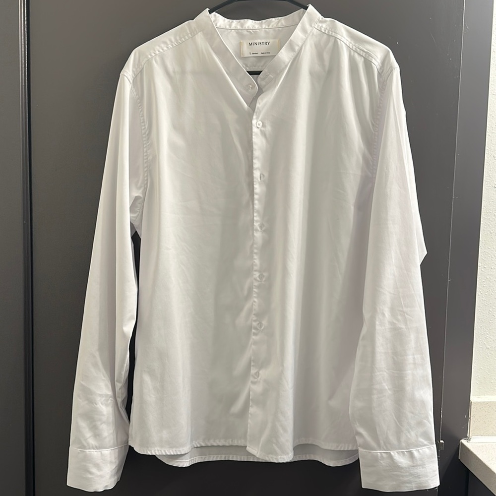 Ministry of Supply - White button up with band collar
